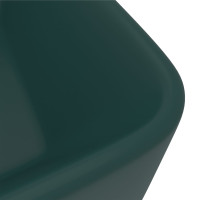 Miniatyr av produktbild för Lyxigt handfat matt mörkgrön 41x30x12 cm keramik