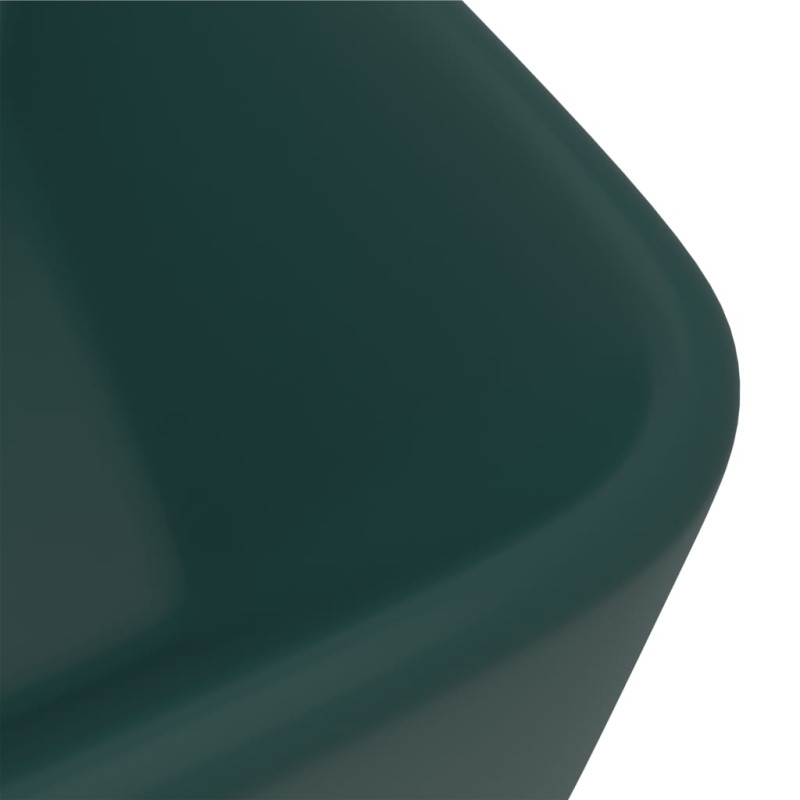 Produktbild för Lyxigt handfat matt mörkgrön 41x30x12 cm keramik