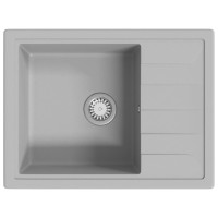 Miniatyr av produktbild för Diskho med bräddavlopp oval grå granit