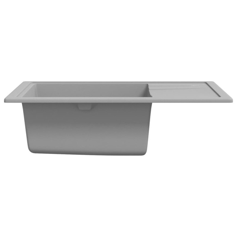 Produktbild för Diskho med bräddavlopp oval grå granit