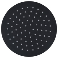 Produktbild för Takduschhuvud i rostfritt stål 20 cm rund svart