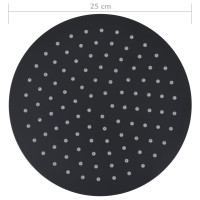 Produktbild för Takduschhuvud i rostfritt stål 25 cm rund svart
