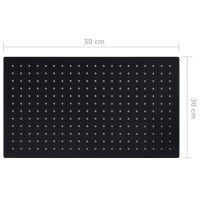 Produktbild för Regnduschhuvud rostfritt stål 50x30 cm rektangulärt svart