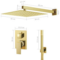 Produktbild för Duschsystem rostfritt stål 201 guld