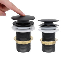 Miniatyr av produktbild för Pop-up bottenventil utan bräddavlopp svart 6,4x6,4x9,1 cm