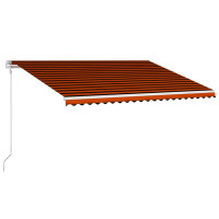 Produktbild för Markis automatiskt infällbar 500x300 cm orange och brun