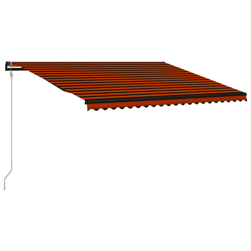 Produktbild för Infällbar markis med vindsensor & LED 500x300 cm orange & brun