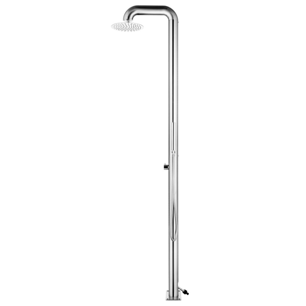 Produktbild för Trädgårdsdusch med brunt golv 230 cm rostfritt stål