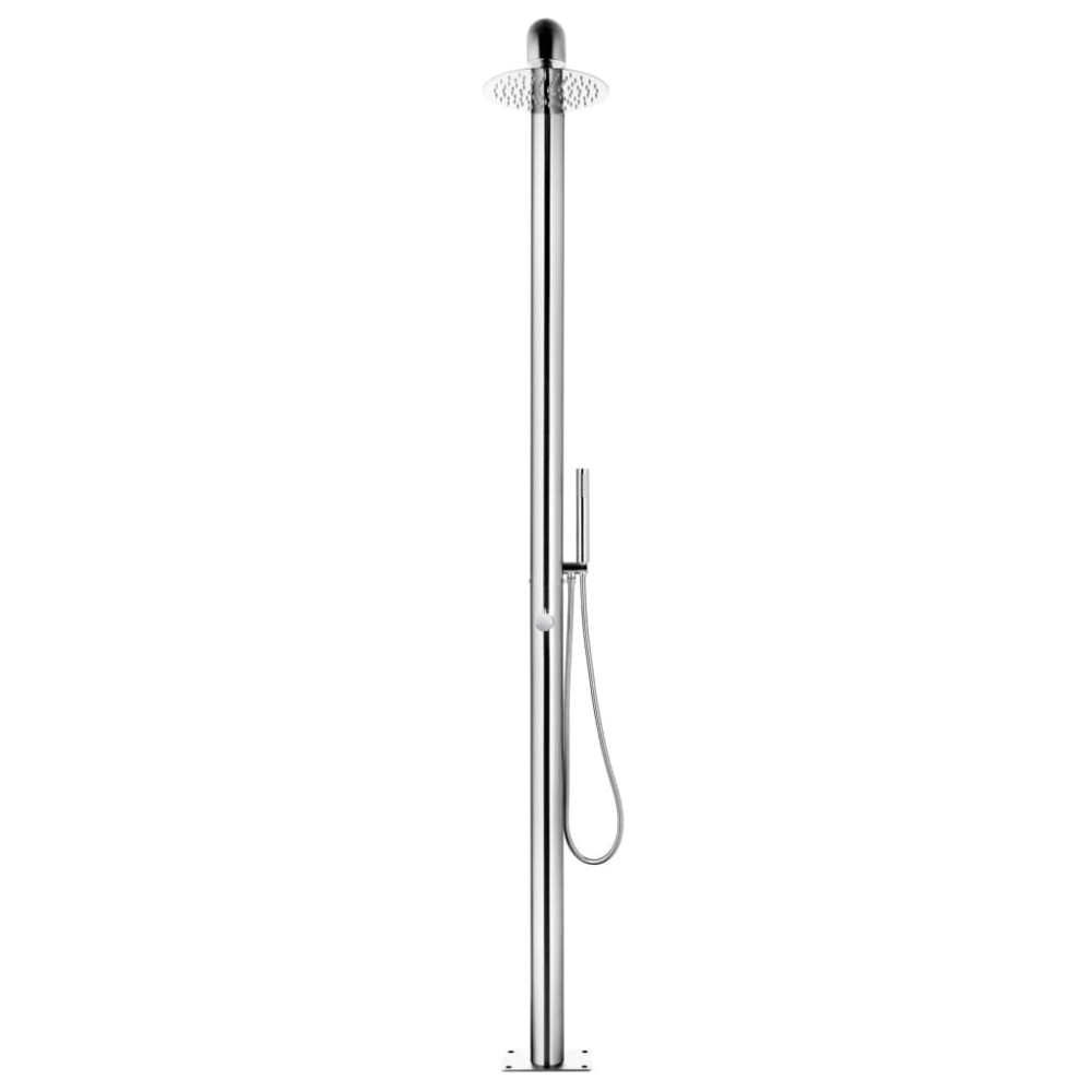 Produktbild för Trädgårdsdusch med brunt golv 230 cm rostfritt stål