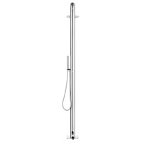 Produktbild för Trädgårdsdusch med brunt golv 230 cm rostfritt stål