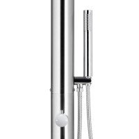 Produktbild för Trädgårdsdusch med brunt golv 230 cm rostfritt stål
