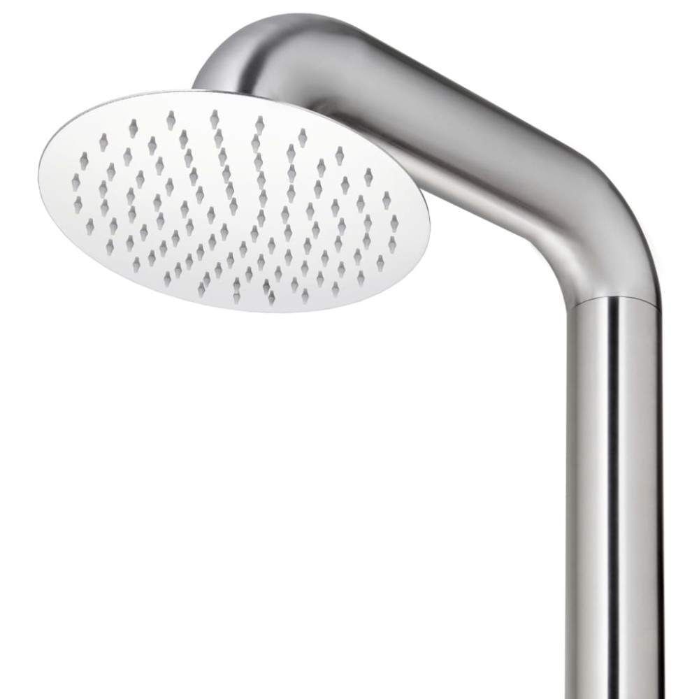 Produktbild för Trädgårdsdusch med brunt golv 230 cm rostfritt stål