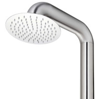 Produktbild för Trädgårdsdusch med brunt golv 230 cm rostfritt stål