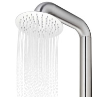 Produktbild för Trädgårdsdusch med brunt golv 230 cm rostfritt stål