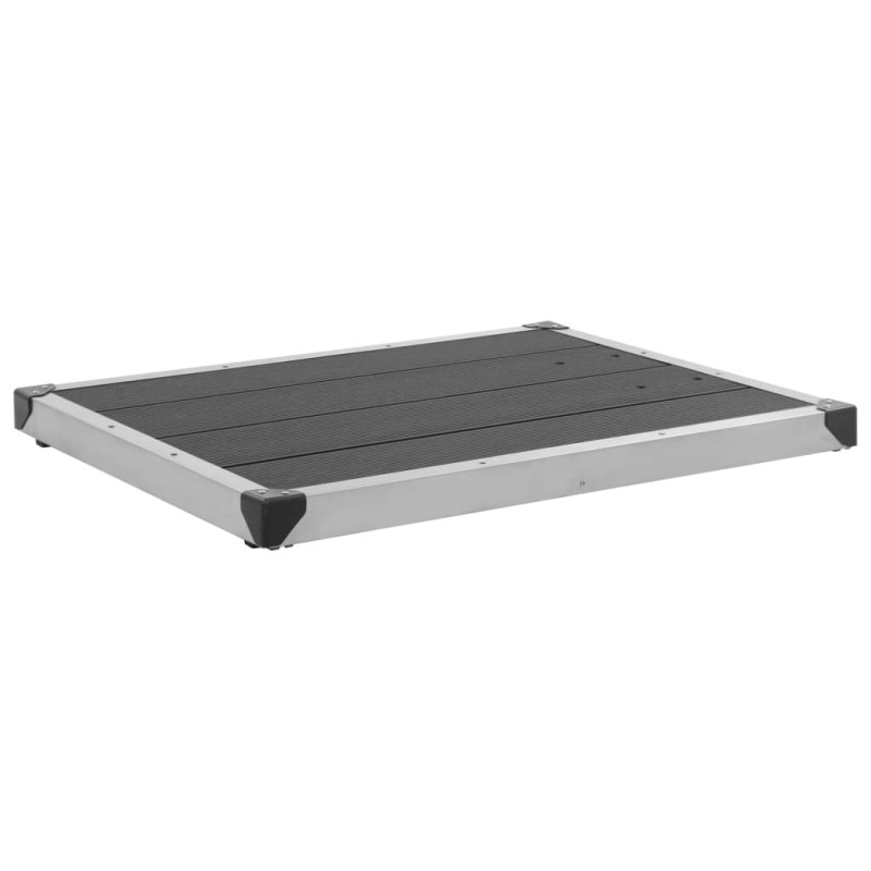 Produktbild för Trädgårdsdusch med grått golv 225 cm rostfritt stål
