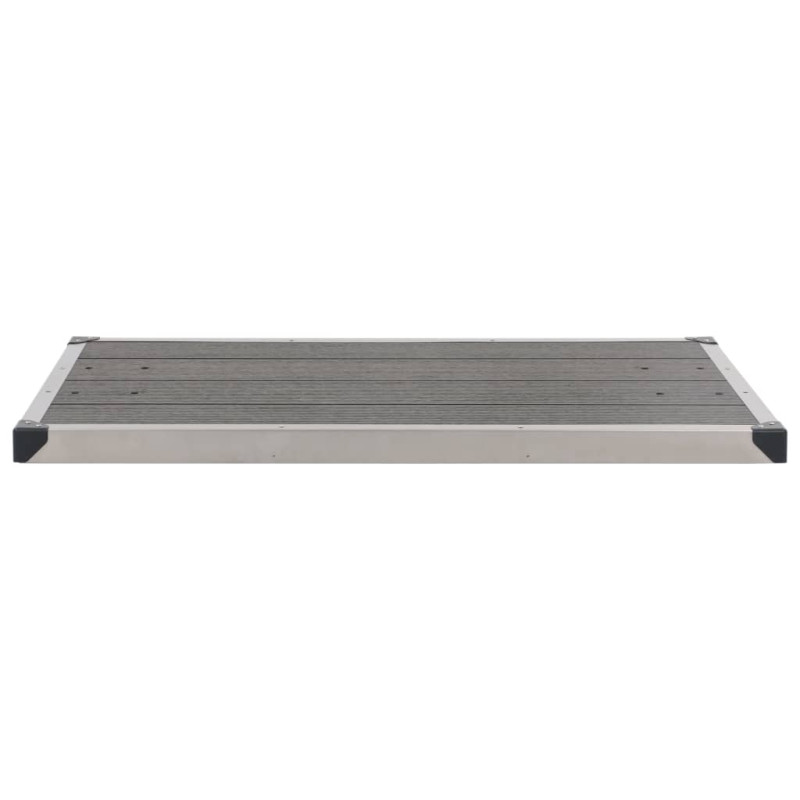 Produktbild för Trädgårdsdusch med grått golv 225 cm rostfritt stål