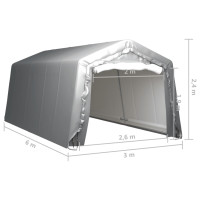 Miniatyr av produktbild för Förvaringstält 300x600 cm stål grå