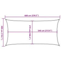 Produktbild för Solsegel 160 g/m² vit 3x6 m HDPE