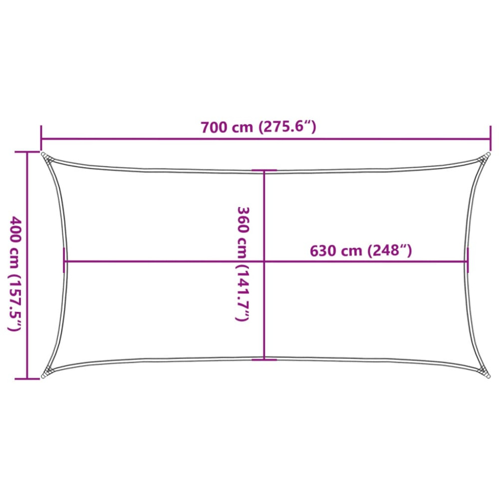 Produktbild för Solsegel 160 g/m² vit 4x7 m HDPE