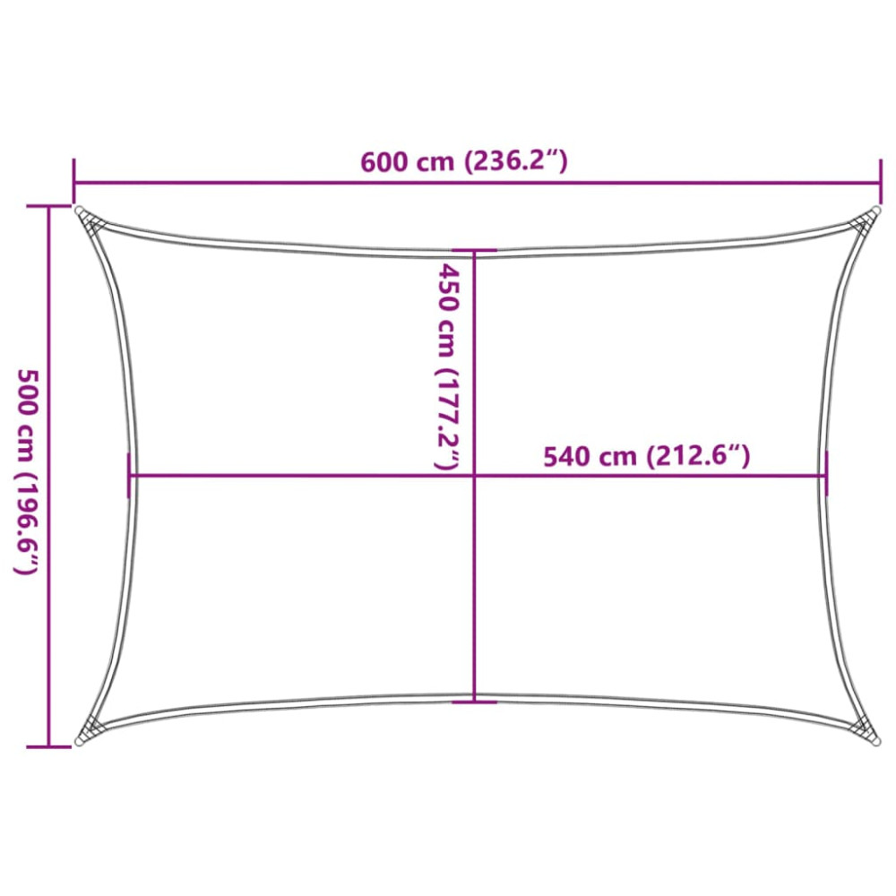 Produktbild för Solsegel 160 g/m² brun 5x6 m HDPE