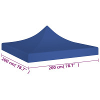 Produktbild för Tak till partytält 2x2 m blå 270 g/m²