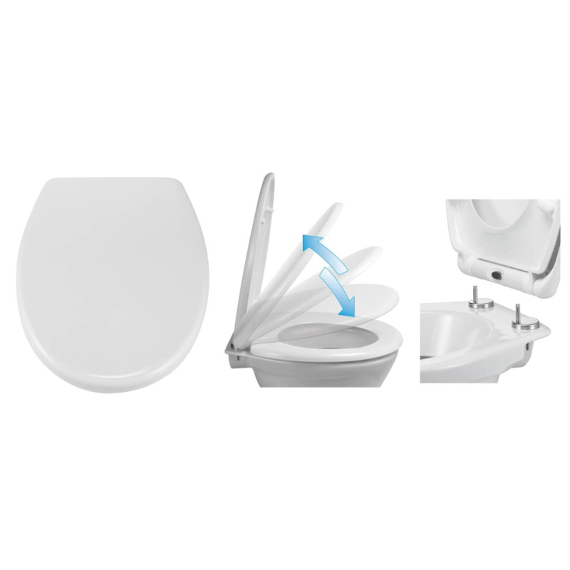 Produktbild för HI Toalettsits med snabbkoppling och mjuk stängning