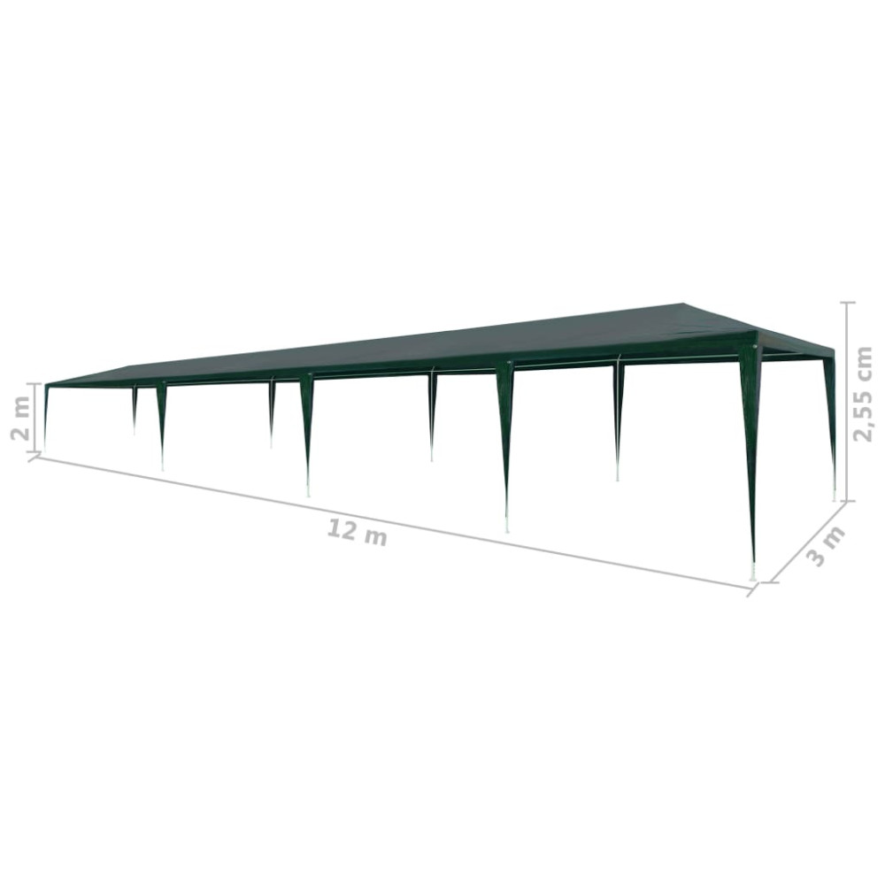 Produktbild för Partytält PE 3x12 m grön