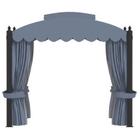 Miniatyr av produktbild för Paviljong med draperi 3x4 m antracit stål