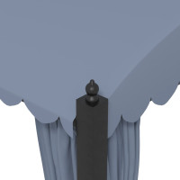 Miniatyr av produktbild för Paviljong med draperi 3x4 m antracit stål