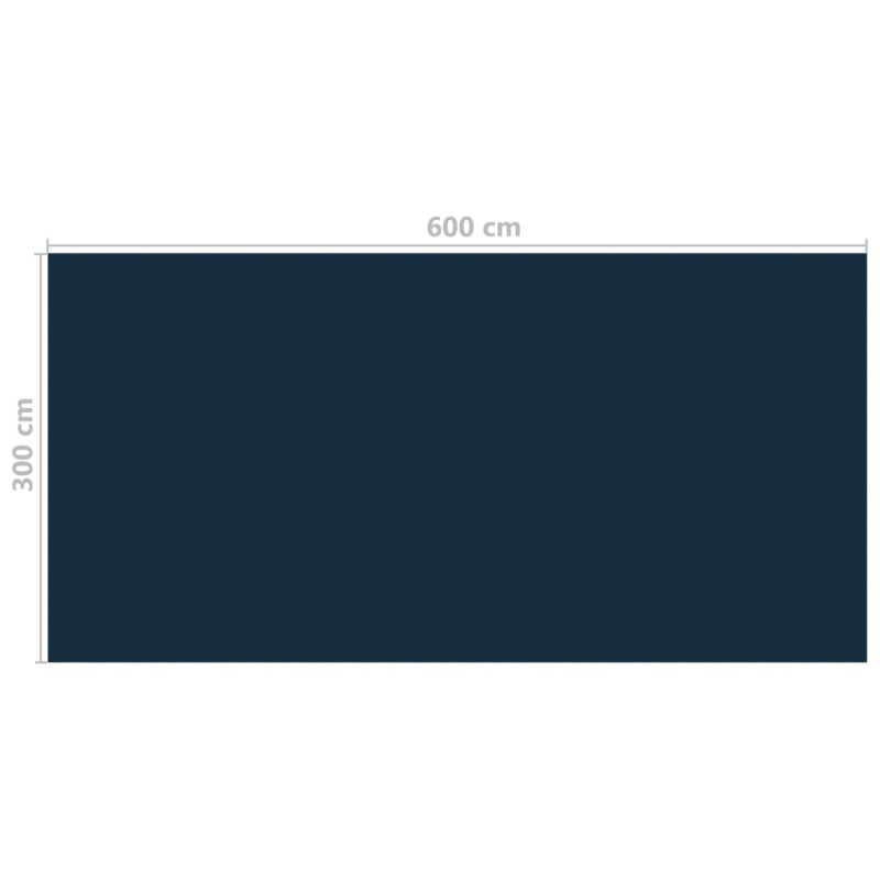 Produktbild för Värmeduk för pool PE 600x300 cm svart och blå