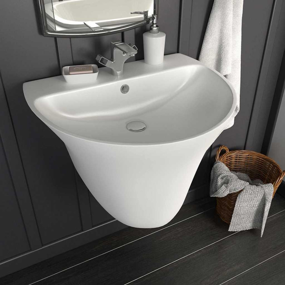 Produktbild för Handfat Vit 56 x 48 x 42 cm Glaserad keramik