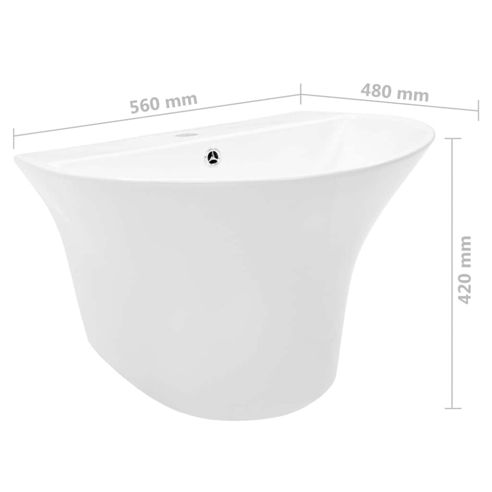 Produktbild för Handfat Vit 56 x 48 x 42 cm Glaserad keramik