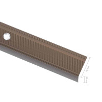 Produktbild för Trappnosar i L-form 15 st aluminium 90 cm brun