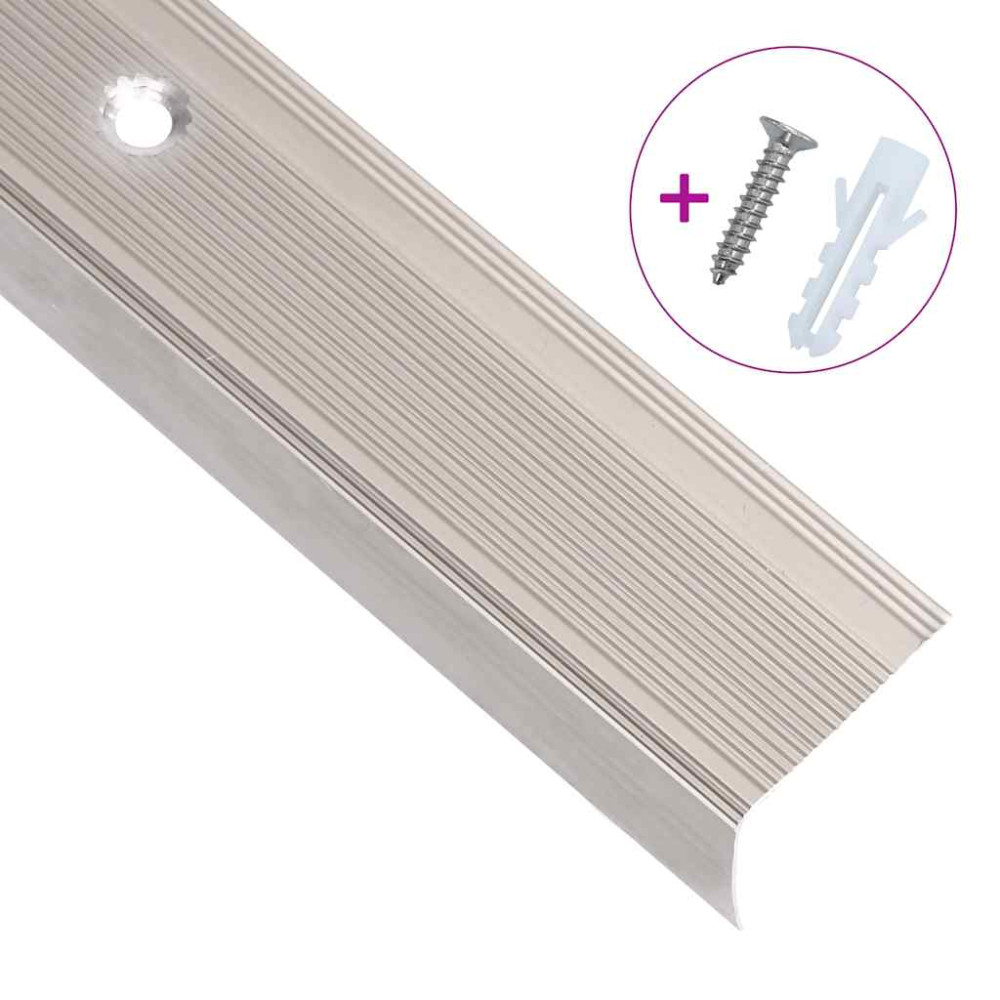 Produktbild för Trappnosings i L-form 15 st aluminium 90 cm champagne