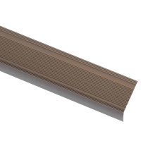 Produktbild för Trappnosings i L-form 15 st aluminium 100 cm brun