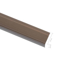 Produktbild för Trappnosings i L-form 15 st aluminium 100 cm brun