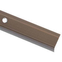 Produktbild för Trappnosings i L-form 15 st aluminium 100 cm brun