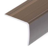 Produktbild för Trappnosings i L-form 15 st aluminium 100 cm brun
