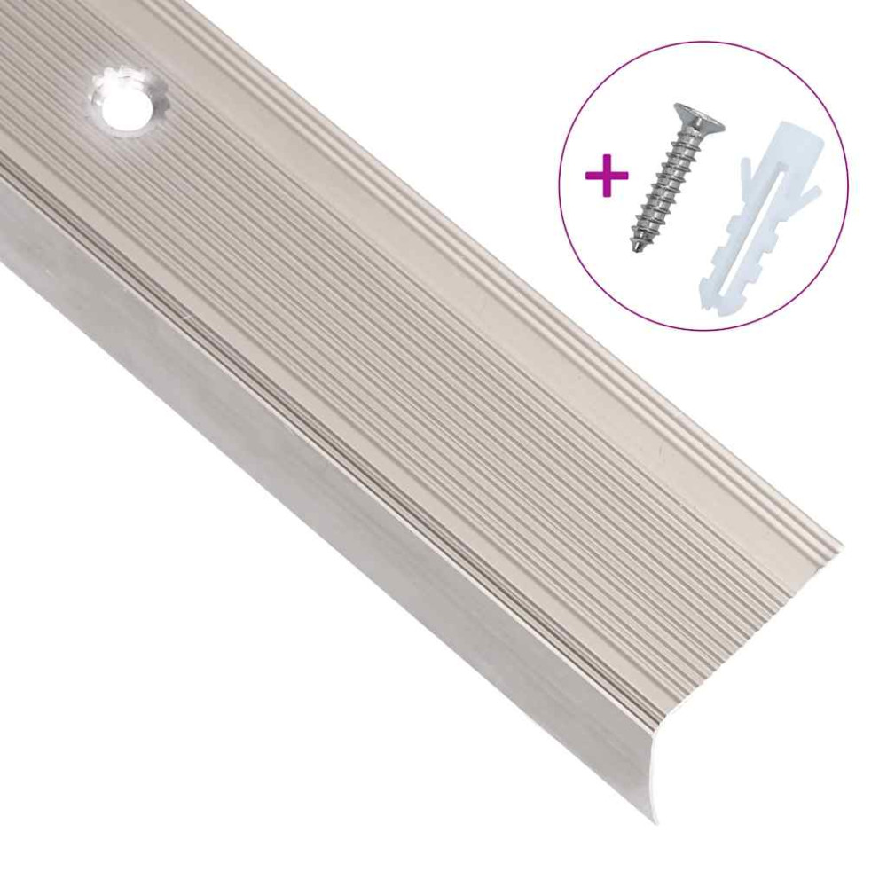 Produktbild för Trappnosar i L-form 15 st aluminium 100 cm champagne