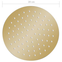 Produktbild för Takduschhuvud rostfritt stål 20 cm rund guld