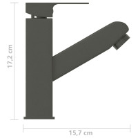 Miniatyr av produktbild för Badrumsblandare med utdragbar pip grå 157x172 mm