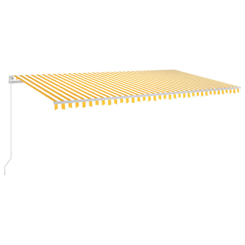 Produktbild för Markis automatiskt infällbar 600x350 cm gul och vit