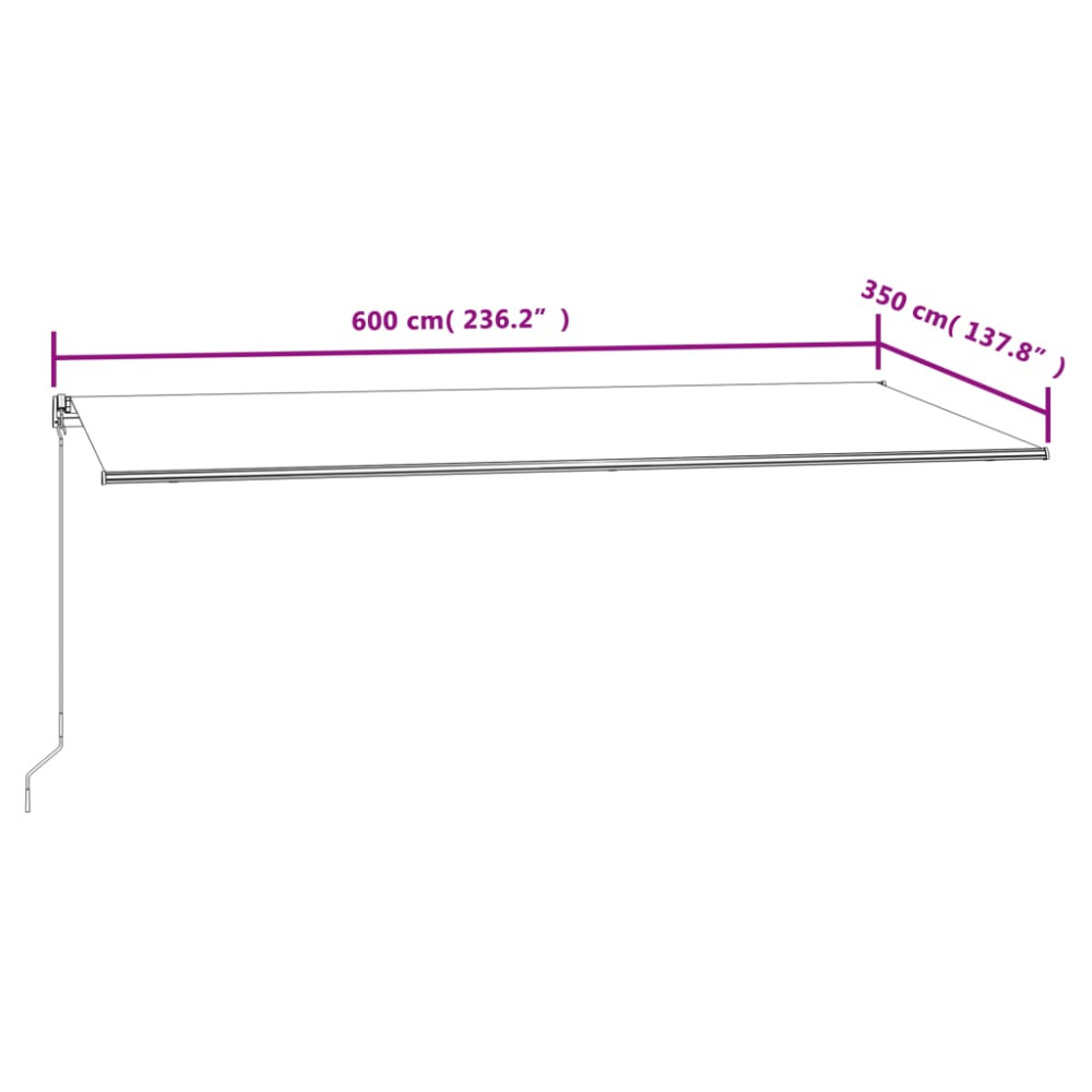 Produktbild för Markis automatiskt infällbar 600x350 cm gul och vit