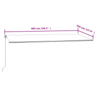 Produktbild för Markis automatiskt infällbar 600x350 cm gul och vit