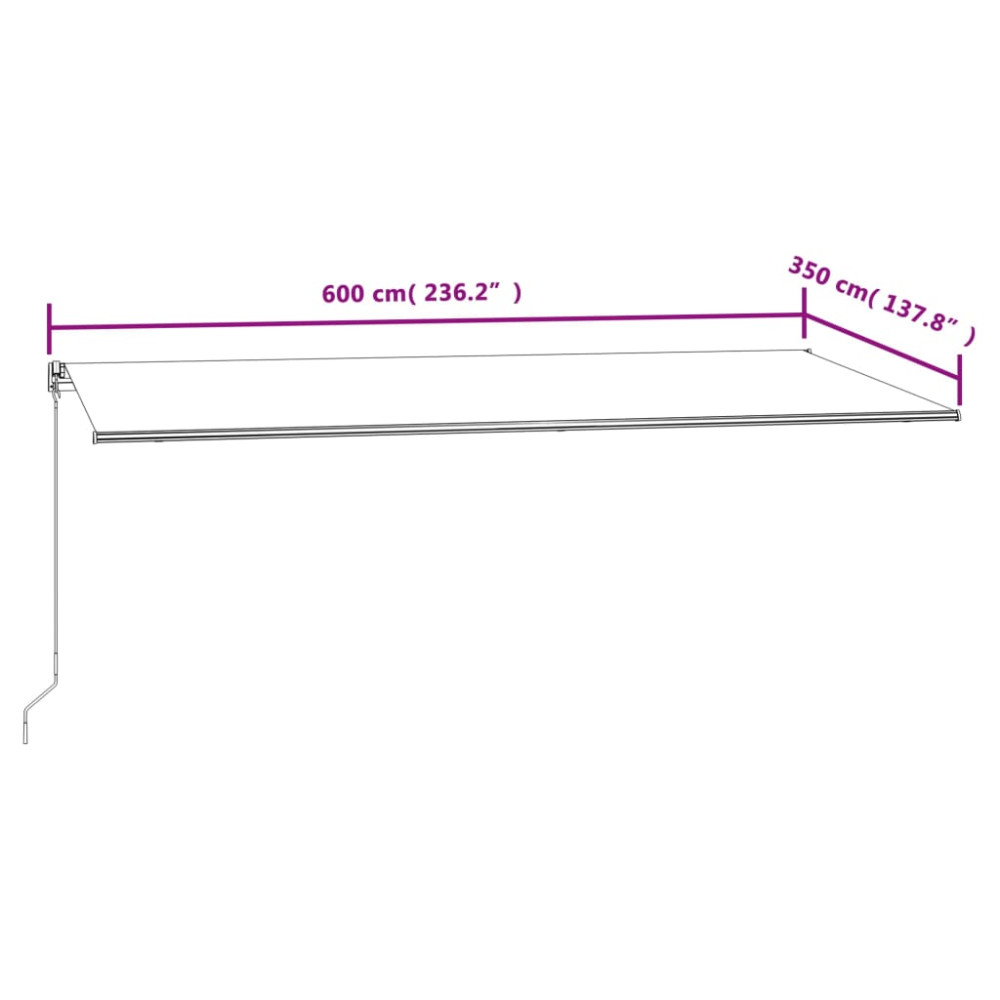 Produktbild för Automatisk markis 600x350 cm antracit