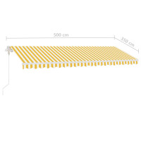 Miniatyr av produktbild för Fristående markis automatisk 500x350 cm gul/vit