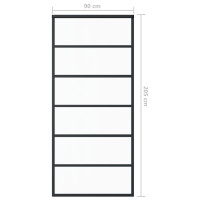 Produktbild för Skjutdörr med beslagset ESG glas och aluminium 90x205 cm