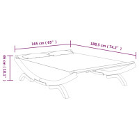 Produktbild för Solsäng 165x188,5x46 cm massivt böjträ antracit