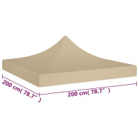 Produktbild för Tak till partytält 2x2 m beige 270 g/m²