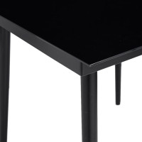 Produktbild för Trädgårdsbord svart 140x70x74 cm stål och glas